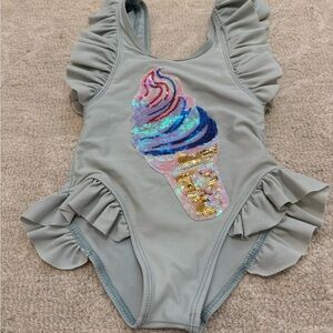 Lola and the Boys Ice Cream Sequins Swimsuit Size 2